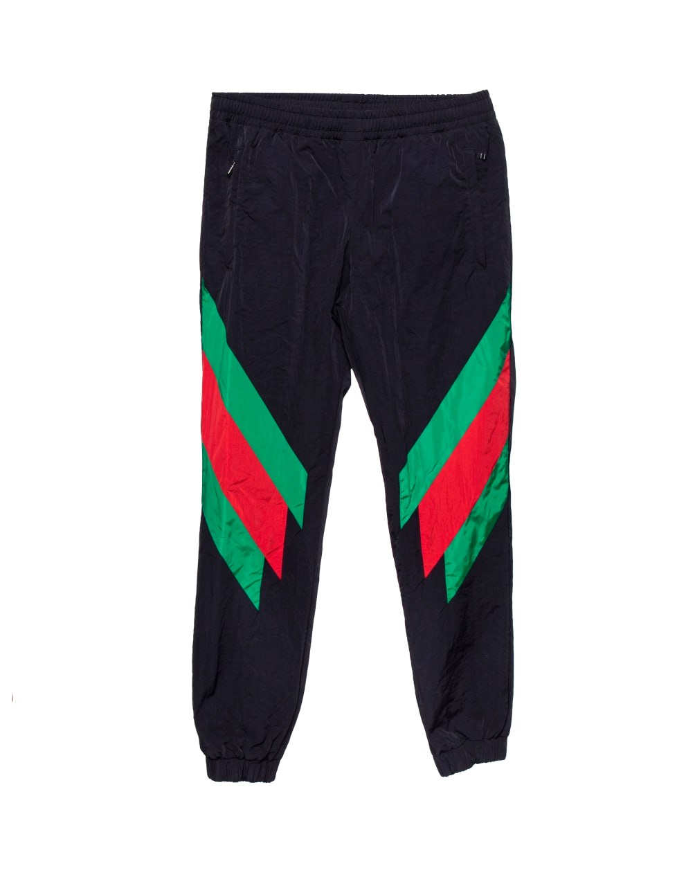 CA37394 GUCCI TIGER EMBROIDERED NYLON ZIP PANTS