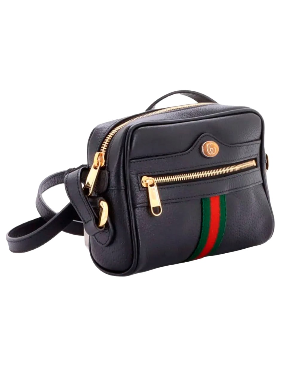 GUCCI DIONYSUS MINI BAG BLACK LEATHER WITH WEB STRIPE