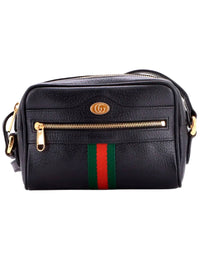 GUCCI DIONYSUS MINI BAG BLACK LEATHER WITH WEB STRIPE