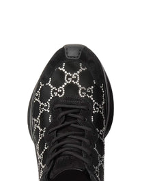 W GUCCIRUN SNKR MESH W/GGCRYST TELA RETINO  900/SUE.SWE/NS.GR BLACK/BLACK/BLA/SILV