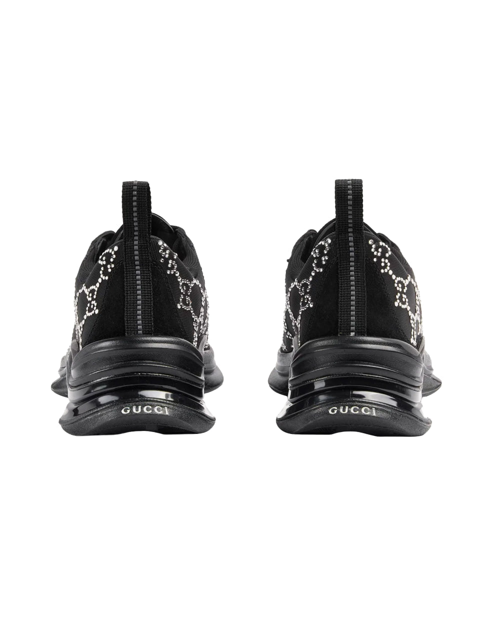W GUCCIRUN SNKR MESH W/GGCRYST TELA RETINO  900/SUE.SWE/NS.GR BLACK/BLACK/BLA/SILV