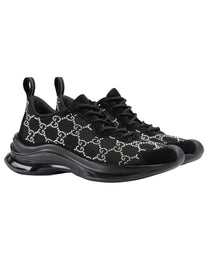 W GUCCIRUN SNKR MESH W/GGCRYST TELA RETINO  900/SUE.SWE/NS.GR BLACK/BLACK/BLA/SILV