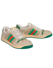 SNEAKERS GUCCI SCREENER GG ENAMEL CASUAL GREYIS  GREEN