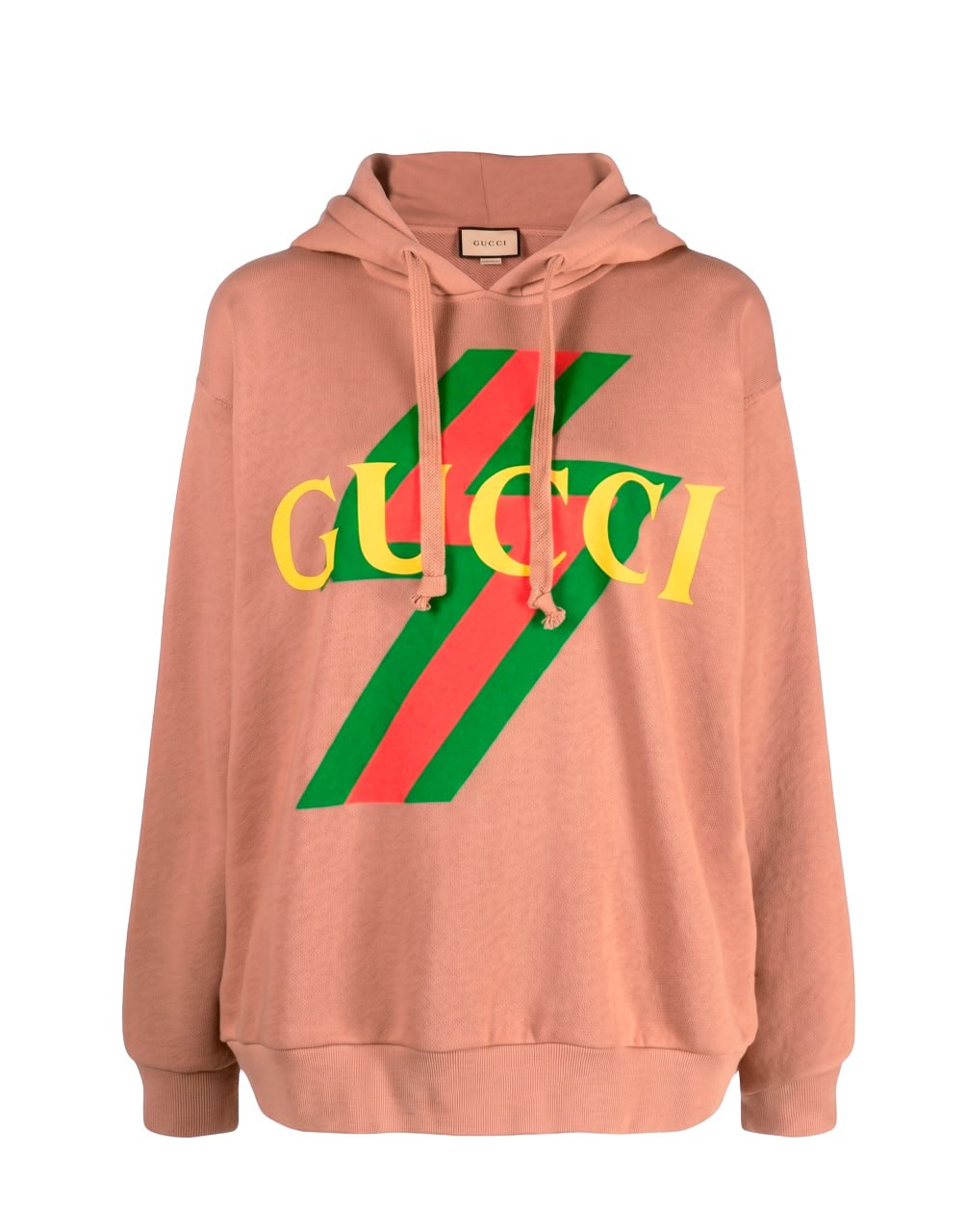 HOODIE GUCCI SWEATSHIRT LOGO MULTICOLOR BROWN