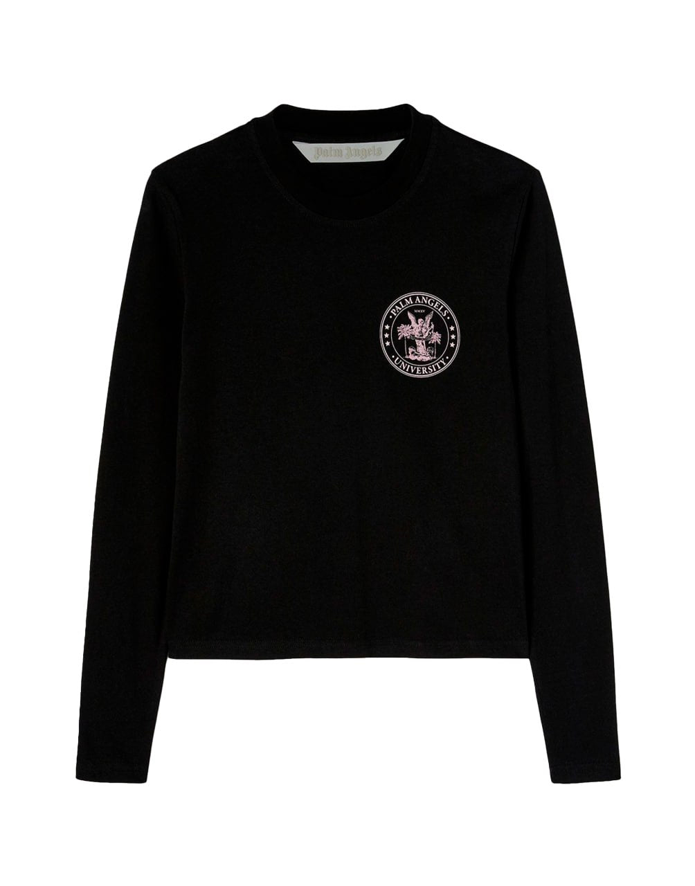 COLLEGE FITTED TEE L/S BLACK CORAL PIN PALM ANGELS