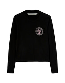 COLLEGE FITTED TEE L/S BLACK CORAL PIN PALM ANGELS