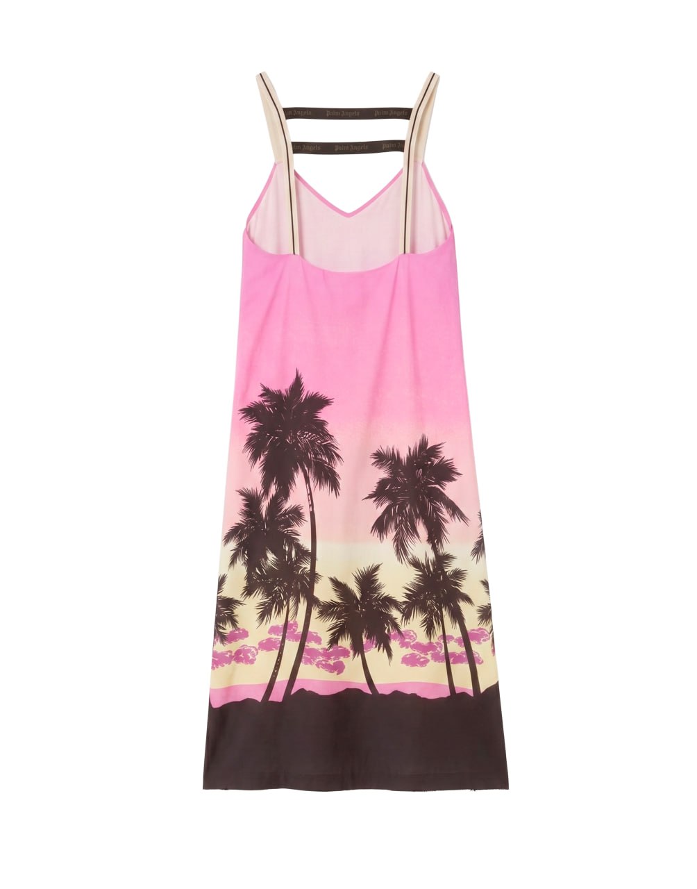 PINK SUNSET STRAPS MIDI DR PURPLE BLACK PALM ANGELS