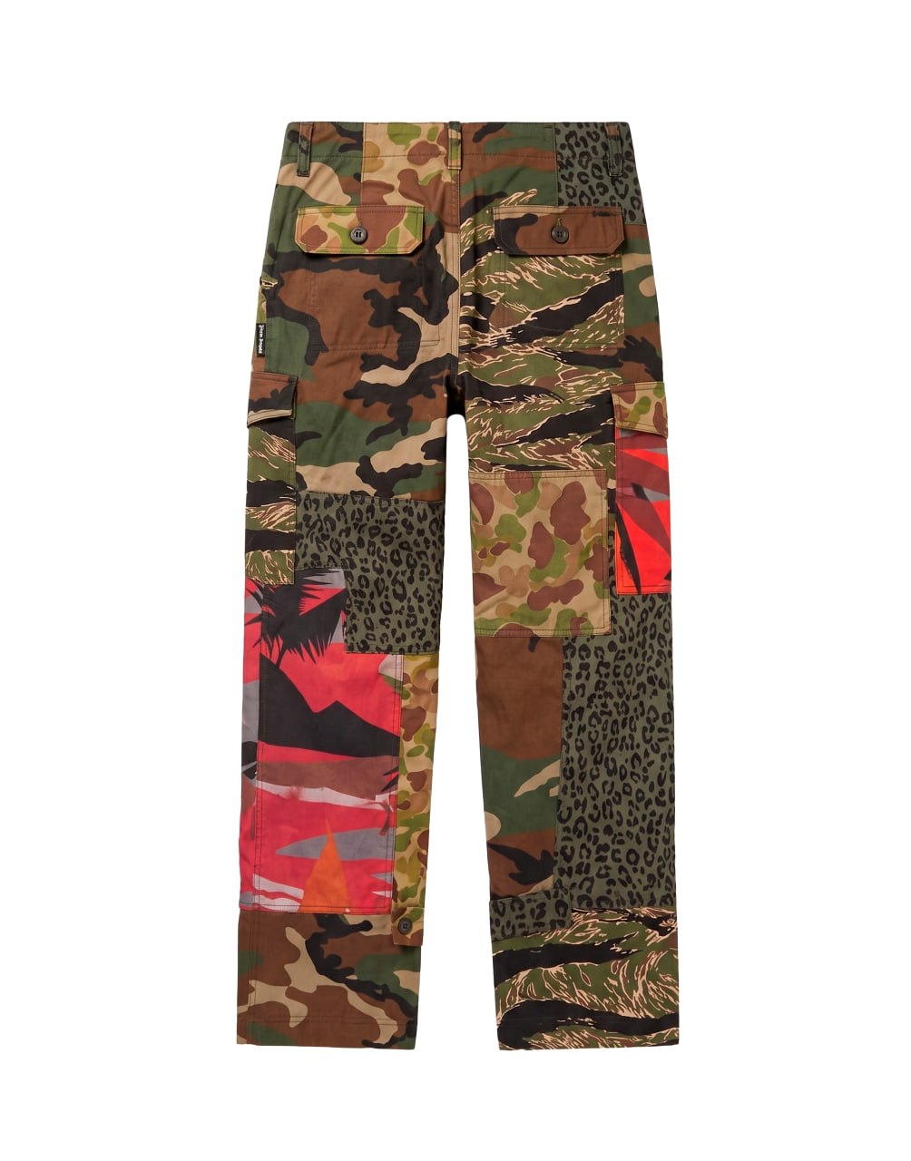 MIXED FABRIC CARGO PANTS MILITARY BLACK PALM ANGELS