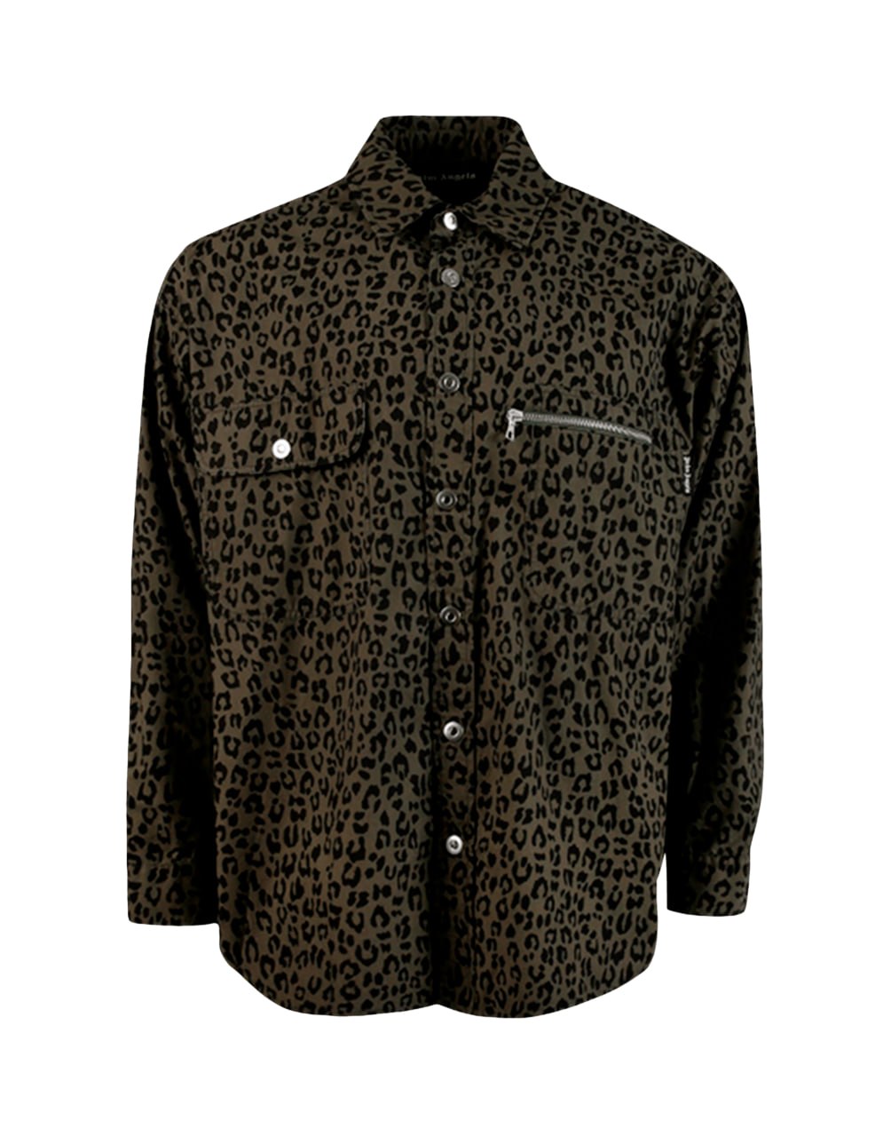 LEOPARD CAMO CURVED LOGOSH BLACK WHITE PALM ANGELS