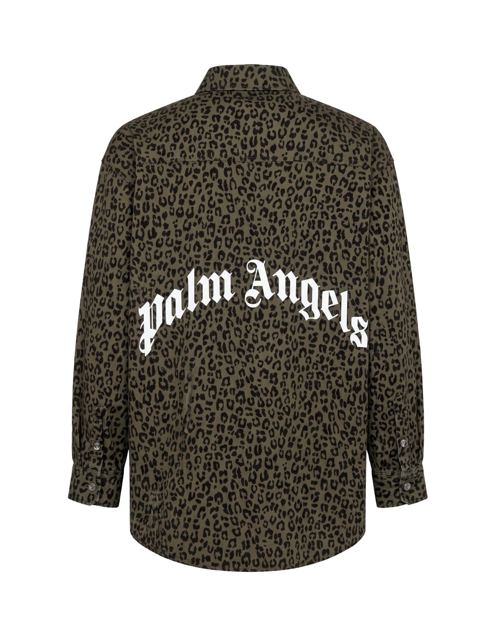 LEOPARD CAMO CURVED LOGOSH BLACK WHITE PALM ANGELS