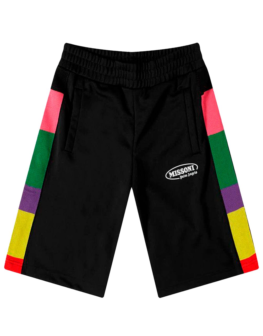 PA MISSONI TRACK SHORTS BLACK WHITE PALM ANGELS