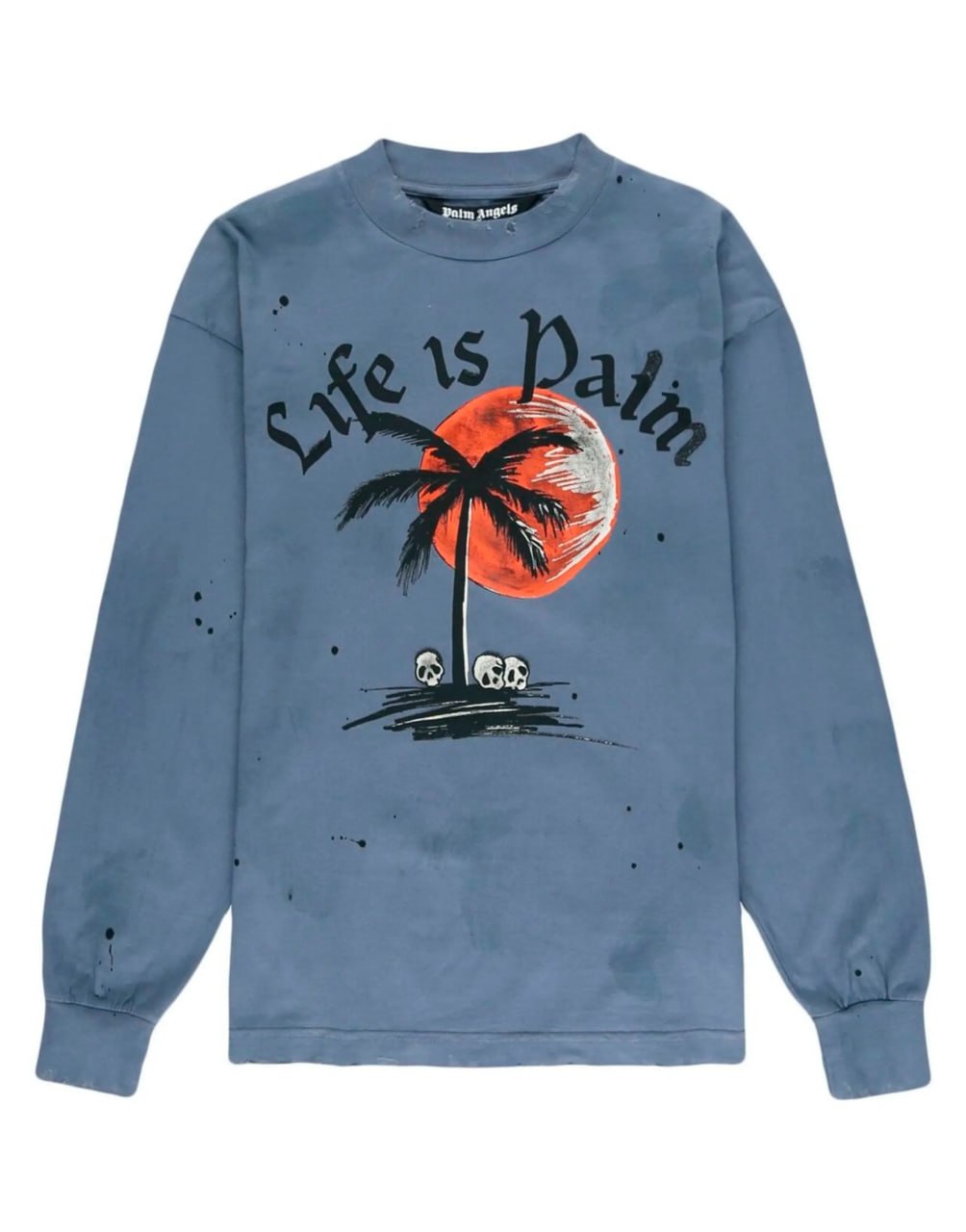 SUNSET PALM CLASSIC TEE L INDIGO BLACK PALM ANGELS
