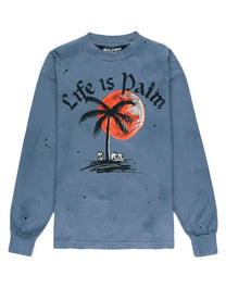 SUNSET PALM CLASSIC TEE L INDIGO BLACK PALM ANGELS