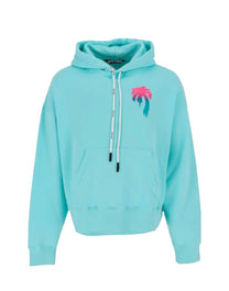 I LOVE PA FITTED HOODY LIGHT BLUE MUL PALM ANGELS