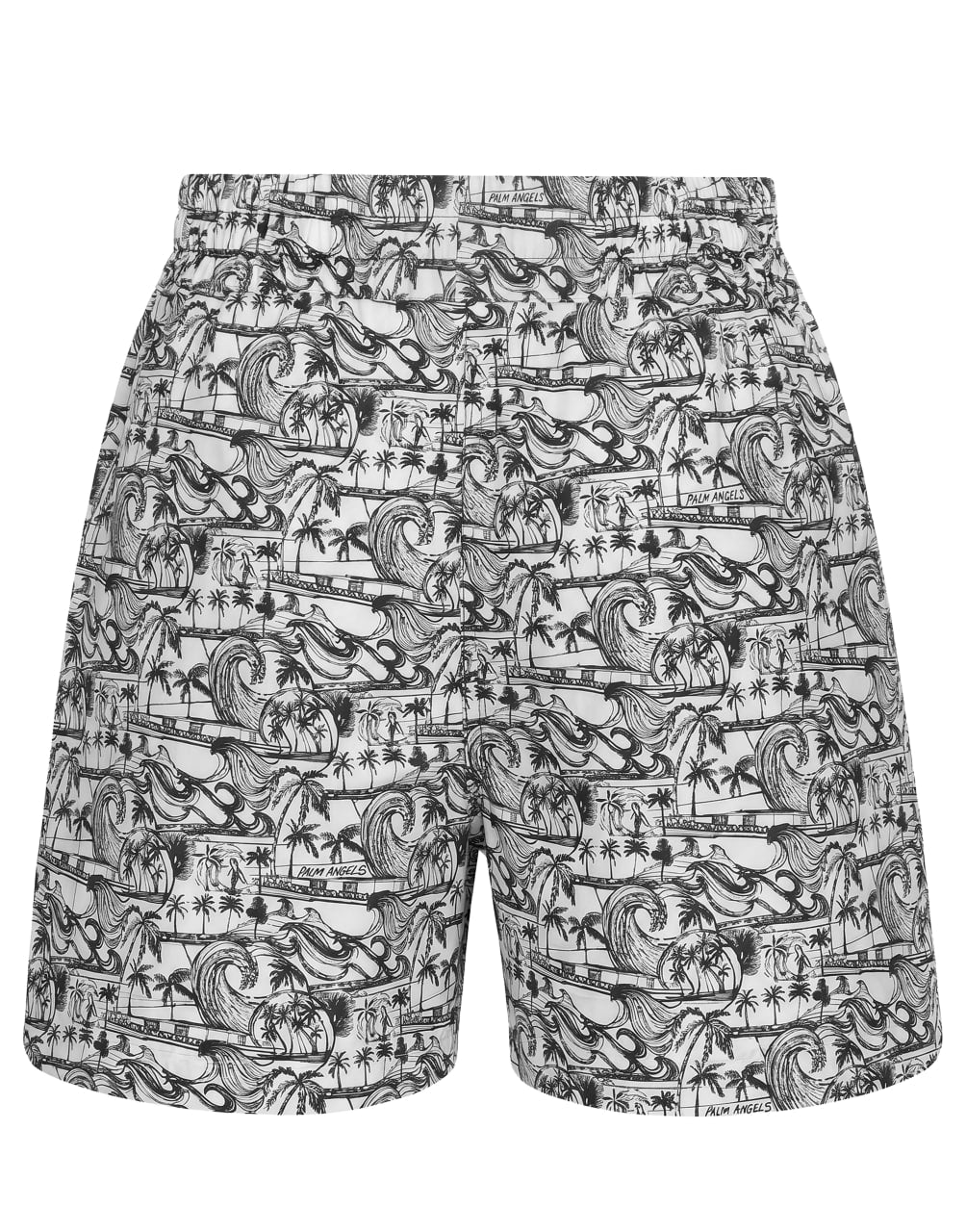 WAVES BOXER SHORTSWHITE BLACK PALM ANGELS