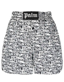 WAVES BOXER SHORTSWHITE BLACK PALM ANGELS