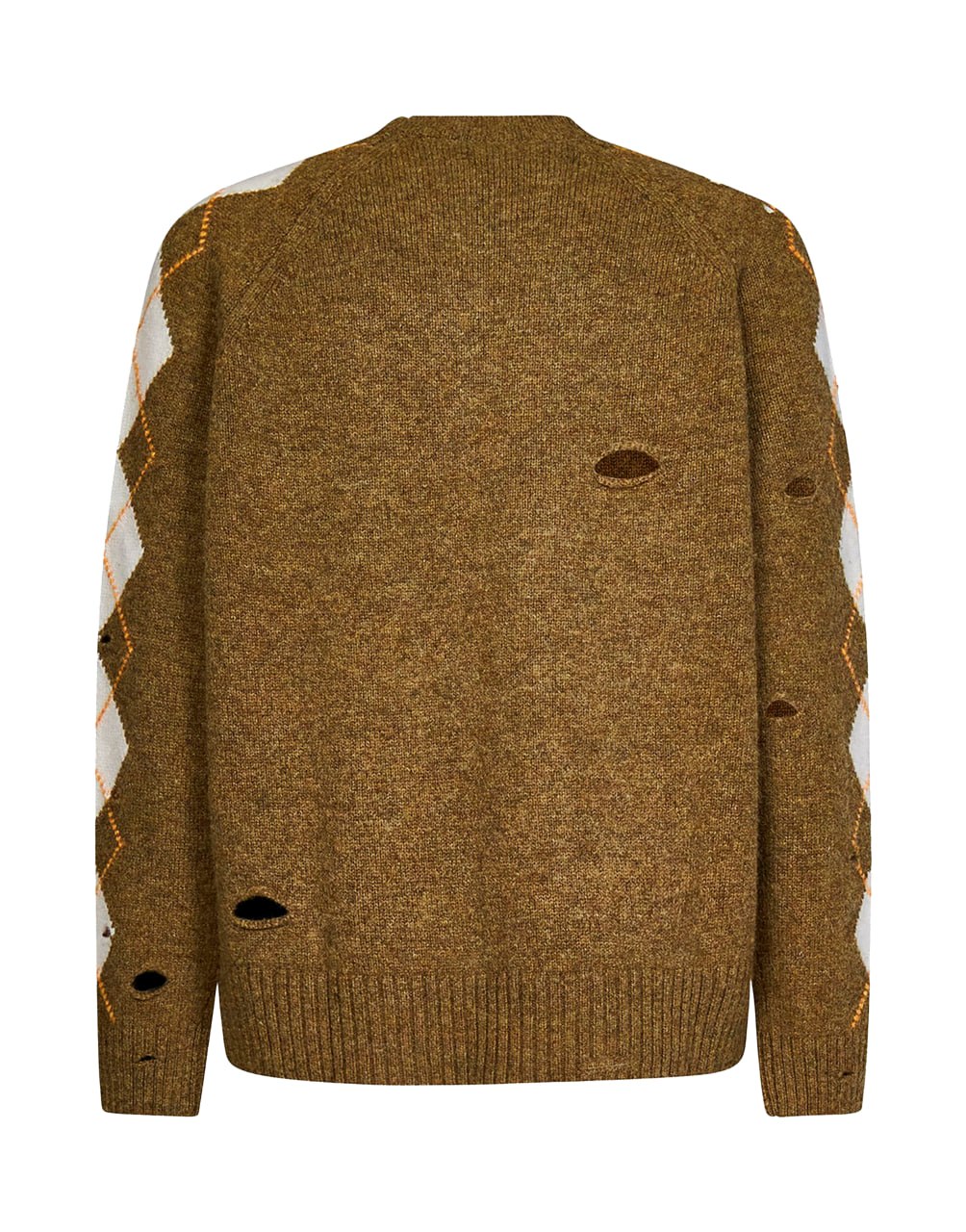 A NEW ARGYLE SWEATER MILITARY OFF WH PALM ANGELS