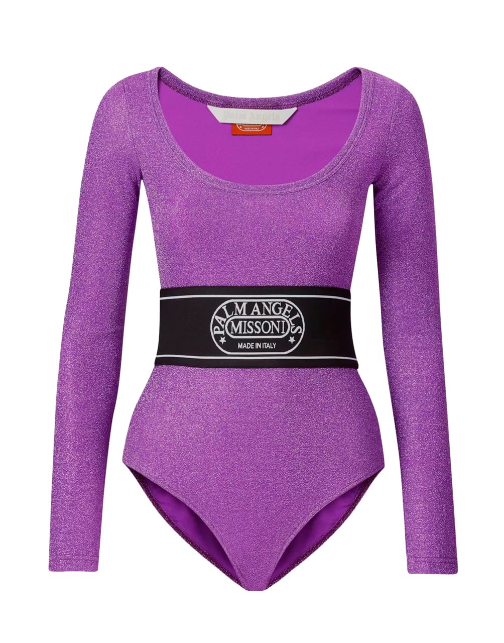 PA MISS ONI LUREX BODYSUIT PURPLE WHITE PALM ANGELS
