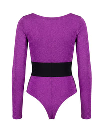 PA MISS ONI LUREX BODYSUIT PURPLE WHITE PALM ANGELS