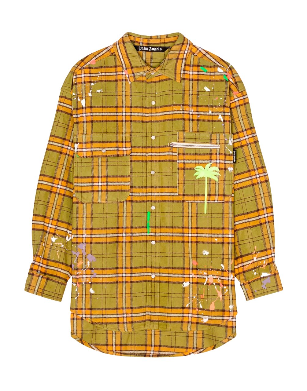 PXP PAINTED OVERSHIRT GREEN LIME GREEN PALM ANGELS