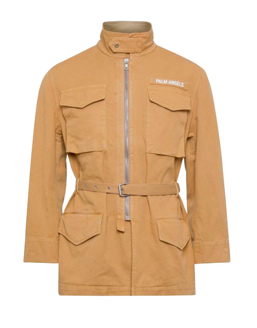 GD CURVED  LOGO FIELD JACKE BEIGE BROWN PALM ANGELS