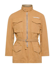 GD CURVED  LOGO FIELD JACKE BEIGE BROWN PALM ANGELS