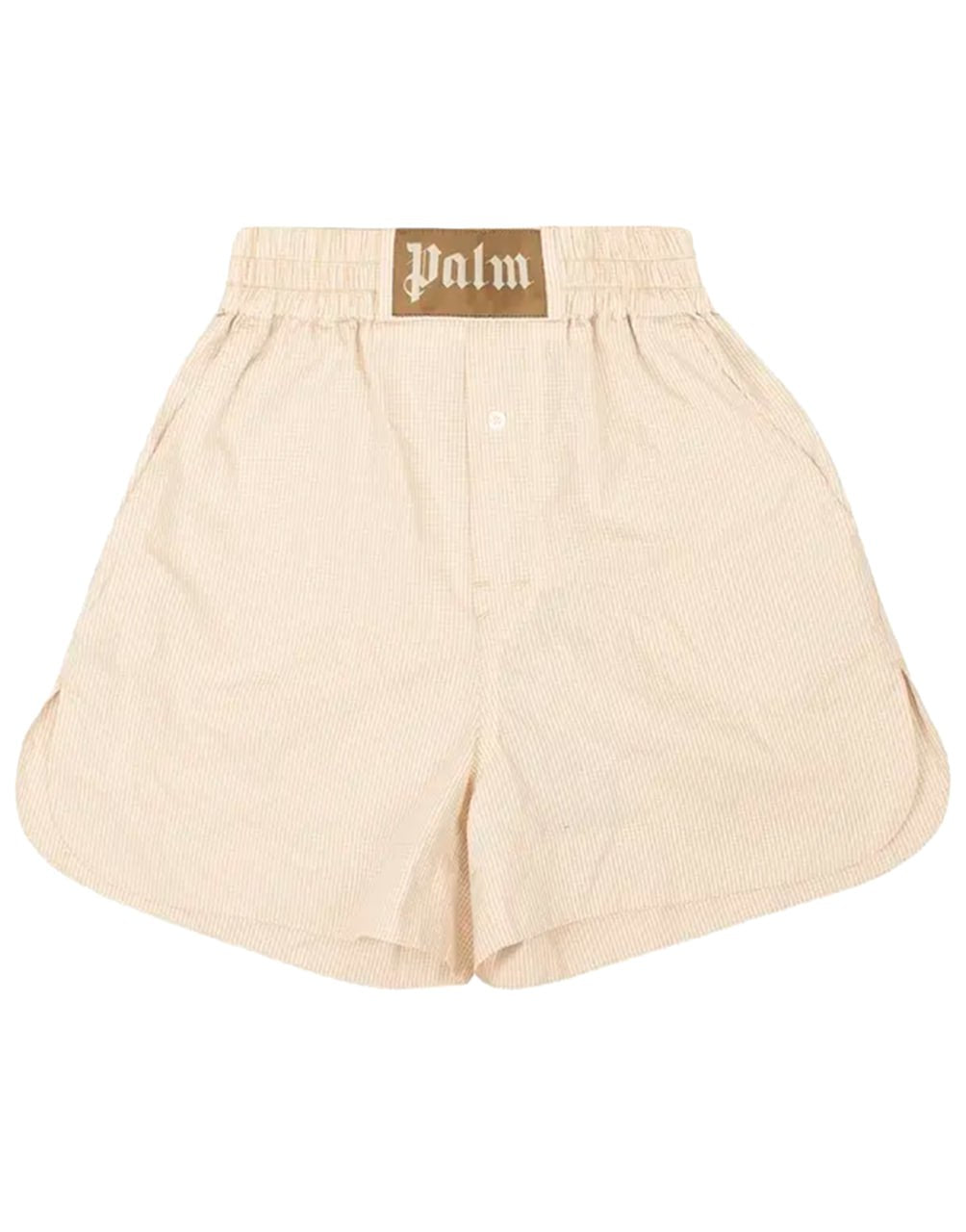 VICHY BOXER SHORTS BEIGE WHITE PALM ANGELS