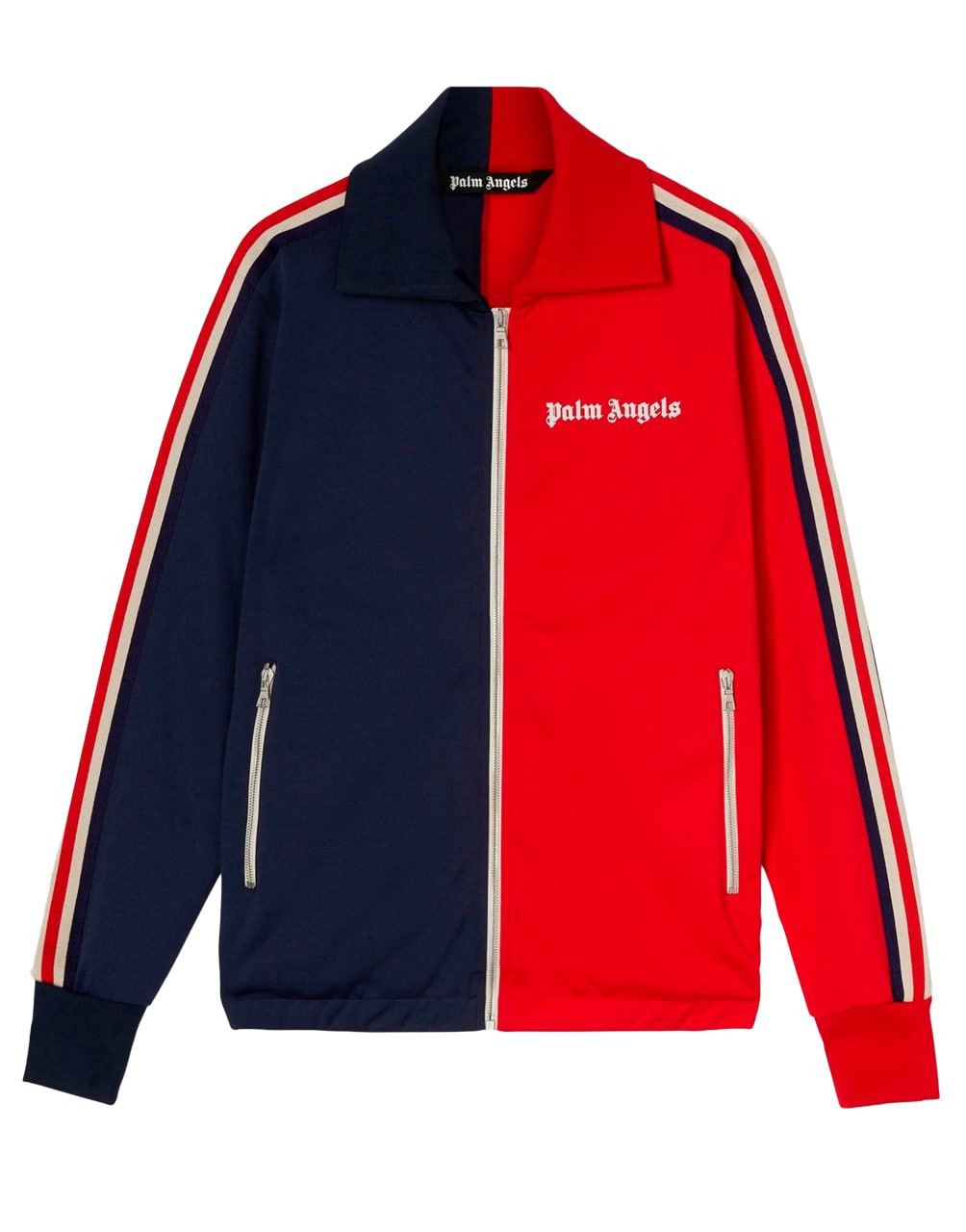 TWO TONE TRACK JACKET RED OFF WHITE PALM ANGELS