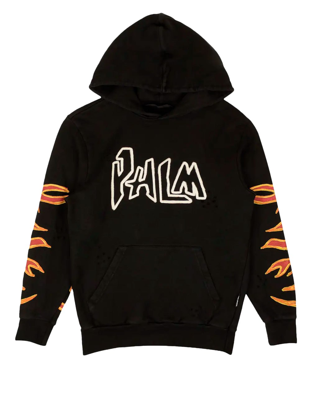GRAFFITI FLAMES HOODY BLACK WHITE PALM ANGELS