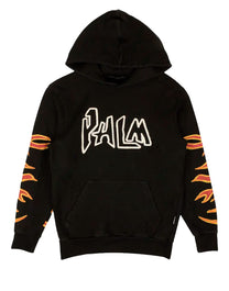 GRAFFITI FLAMES HOODY BLACK WHITE PALM ANGELS