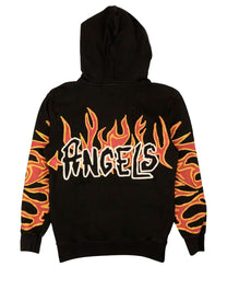 GRAFFITI FLAMES HOODY BLACK WHITE PALM ANGELS