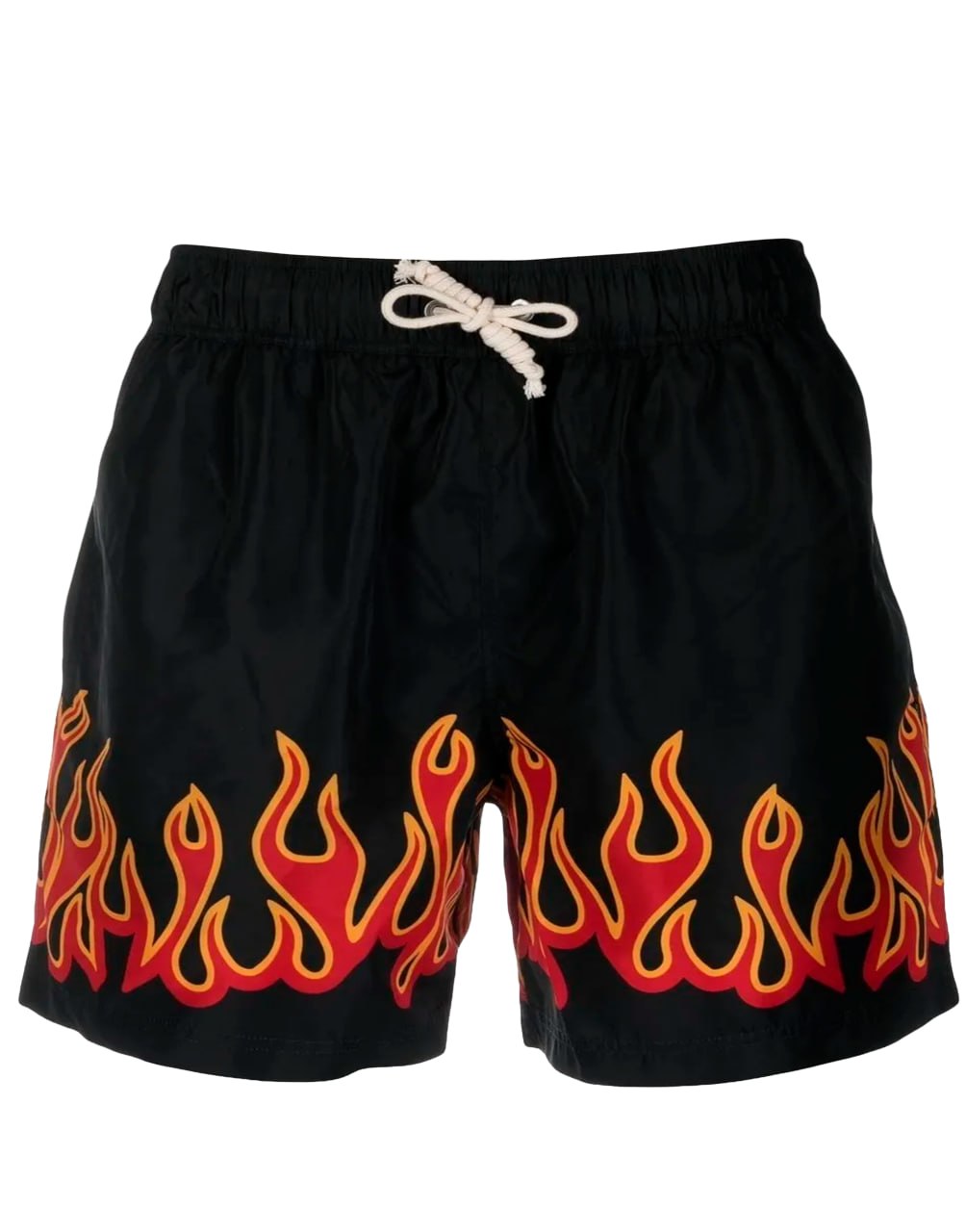 BURNINGFLAMES PRINT SWIMSH BLACK RED PALM ANGELS