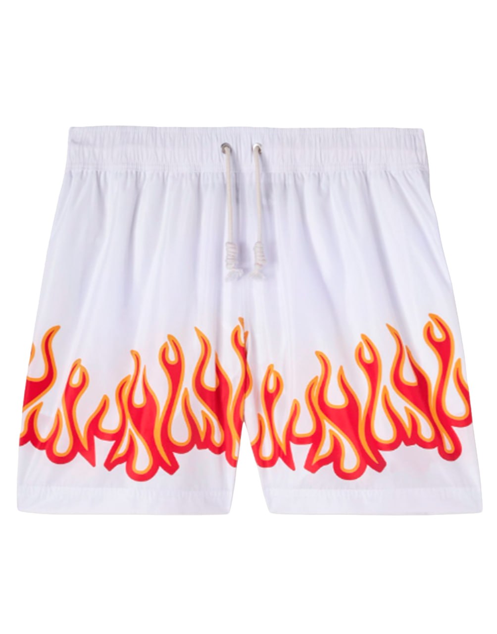 BURNINGFLAMES PRINT SWIMSH WHITE RED PALM ANGELS