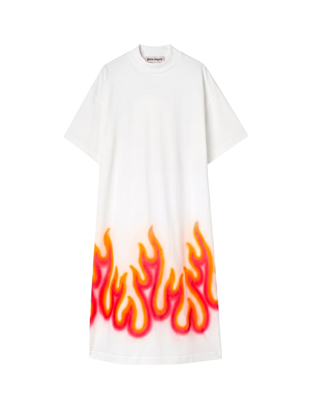 BURNING T- DRESS OFF WHITE RED PALM ANGELS