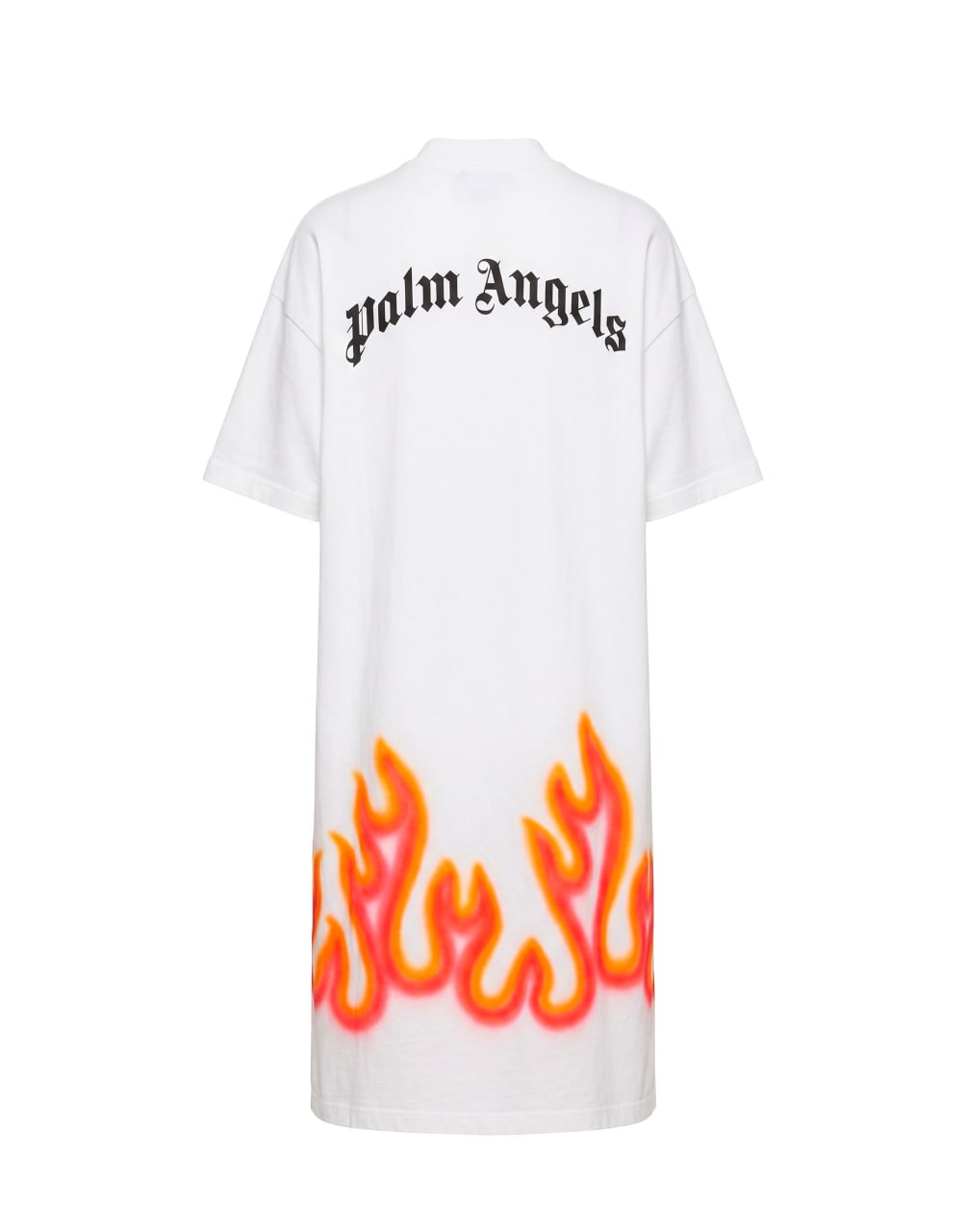 BURNING T- DRESS OFF WHITE RED PALM ANGELS