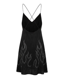 STUDDED BURNING LITTLE DRE BLACK WHITE PALM ANGELS