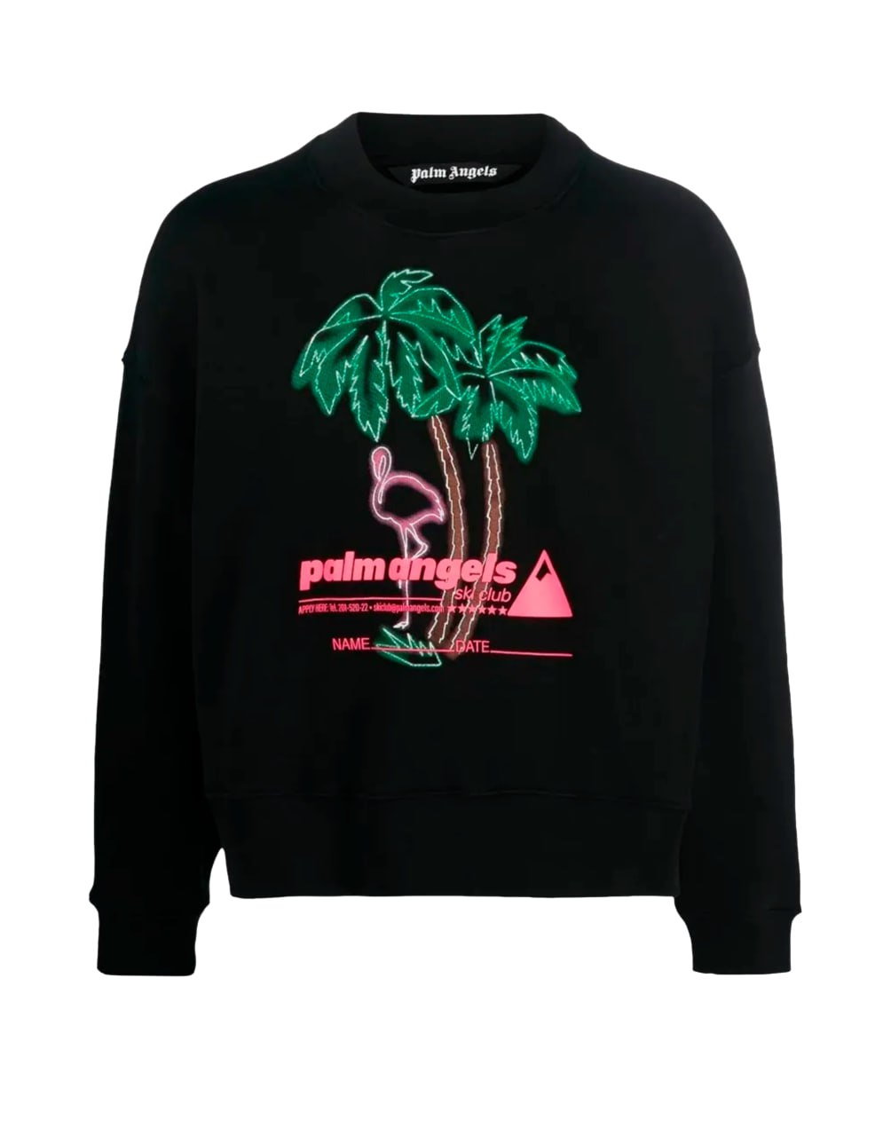 PA SKI CLUB CREW BLACK MULTICOLO PALM ANGELS