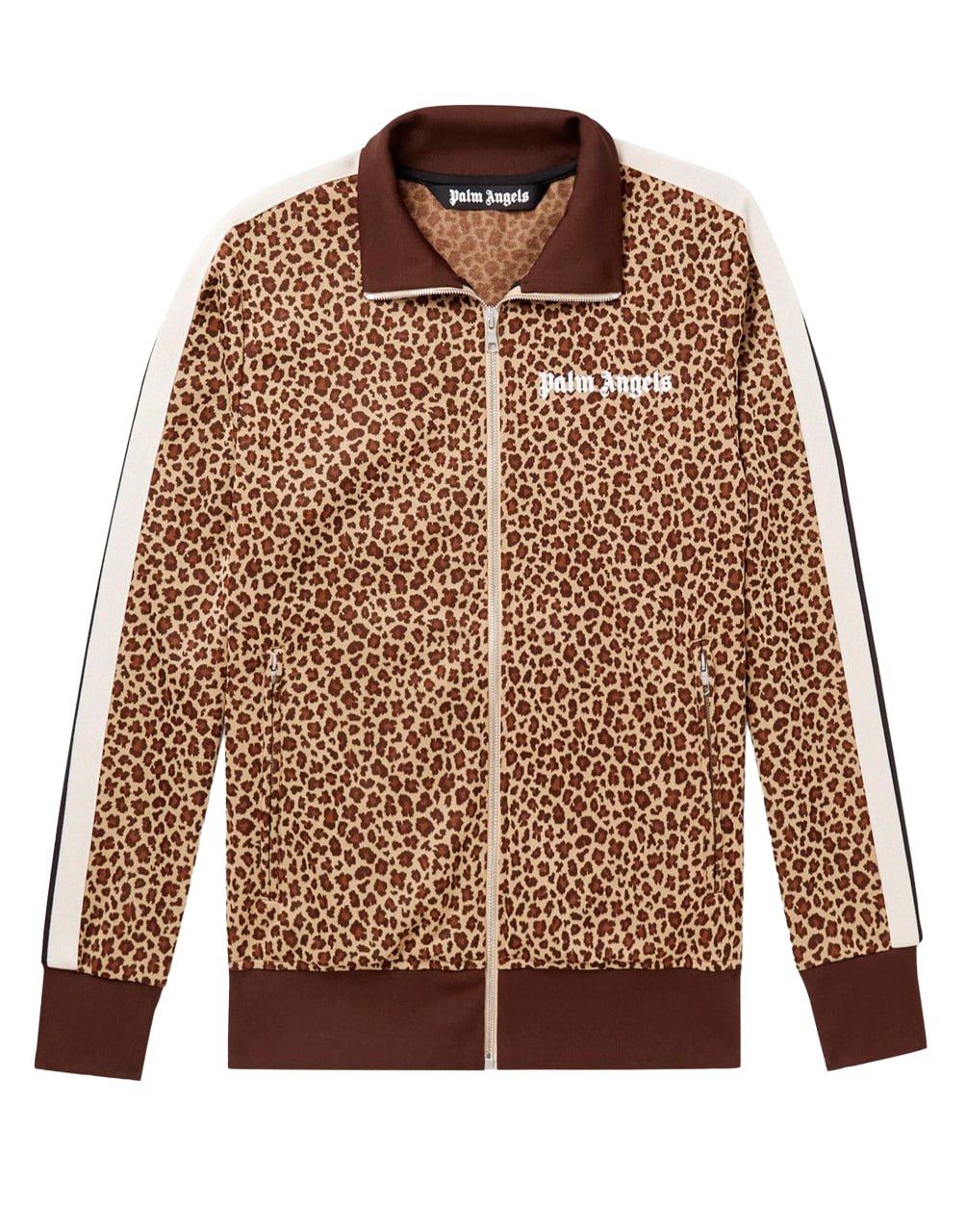 LEOPARD JAQUARD TRACK JACK BEIGE OFF WHIT PALM ANGELS