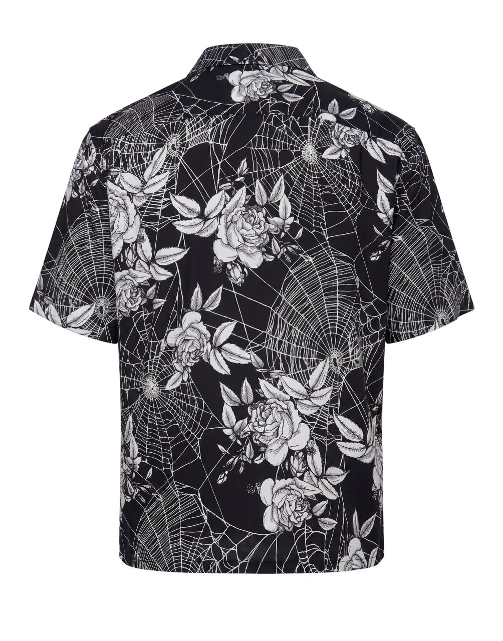 BW ROSES PRINT BOWLING SHI BLACK OPTICAL W PALM ANGELS