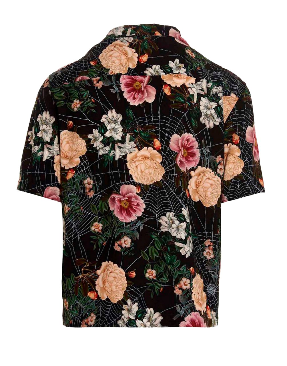 FLOWERS PRINT BOWLING SHIR BLACK MULTICOLO PALM ANGELS