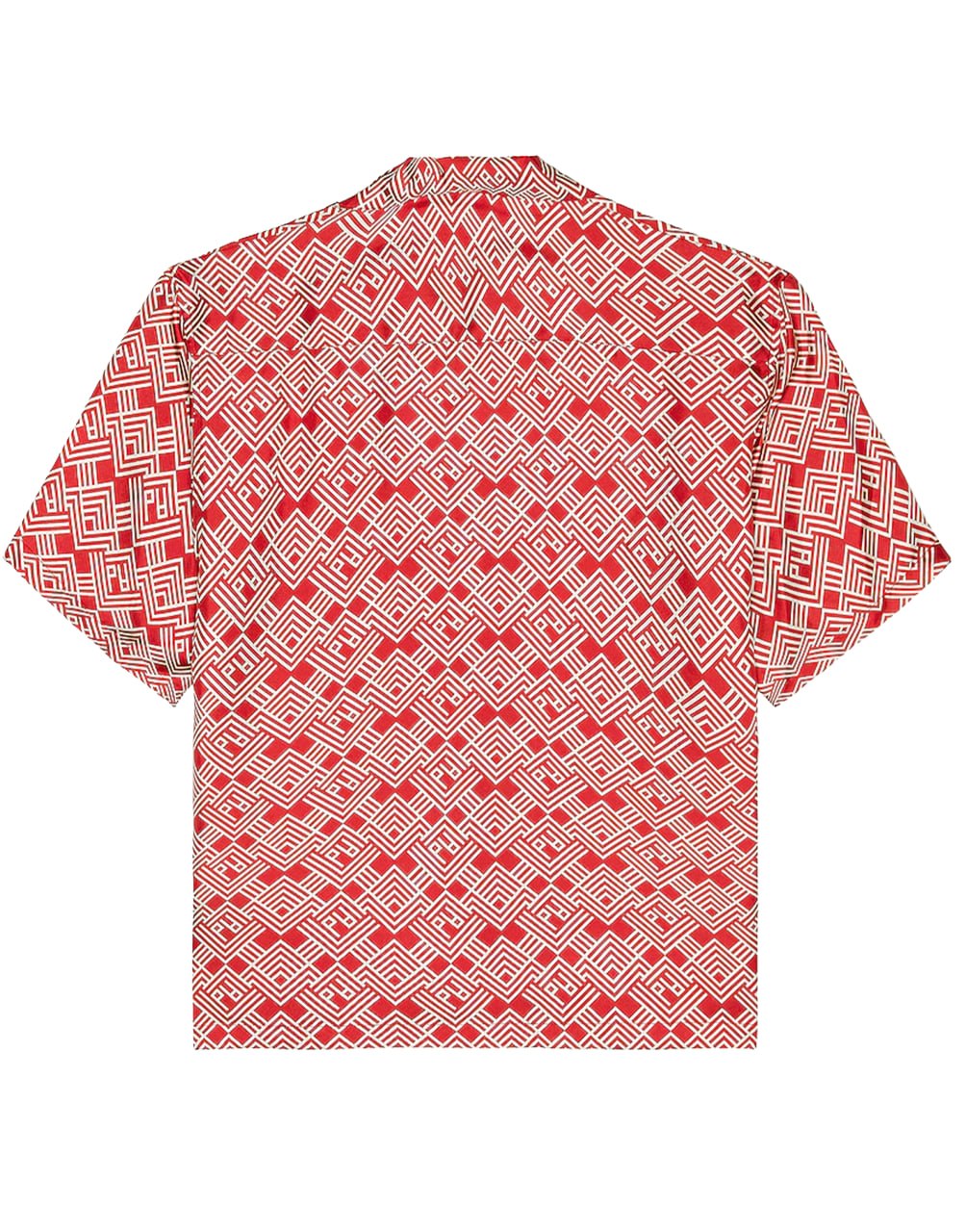 PA MONOGRAM BOWLING SHIRT RED OFF WHITE PALM ANGELS