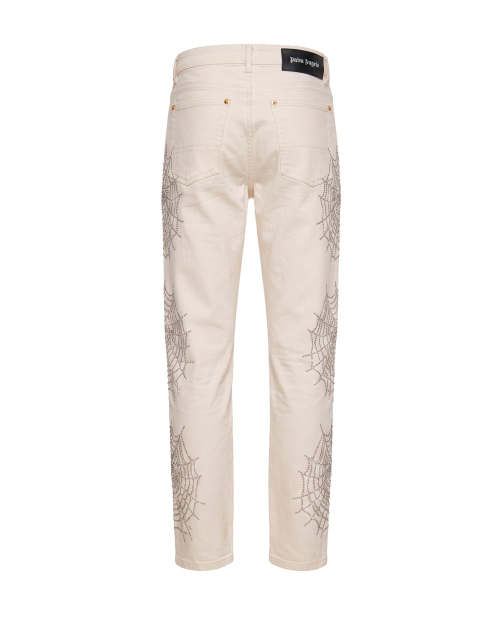 SPIDER REGULAR 5 POCKETS OFF WHITE SILVE PALM ANGELS