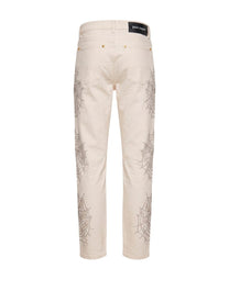 SPIDER REGULAR 5 POCKETS OFF WHITE SILVE PALM ANGELS