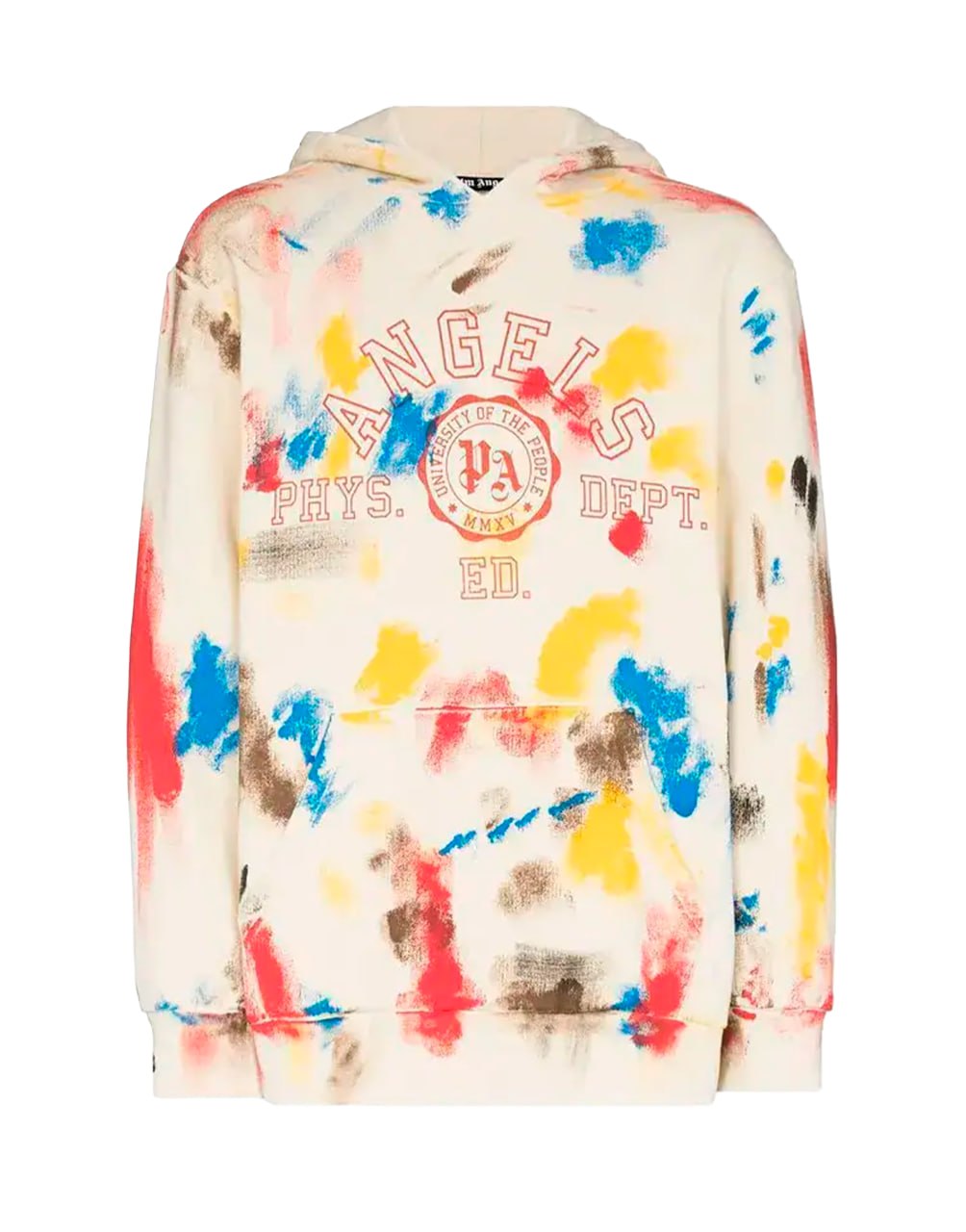PAINTED COLLEGE HOODY OFF WHITE RED PALM ANGELS