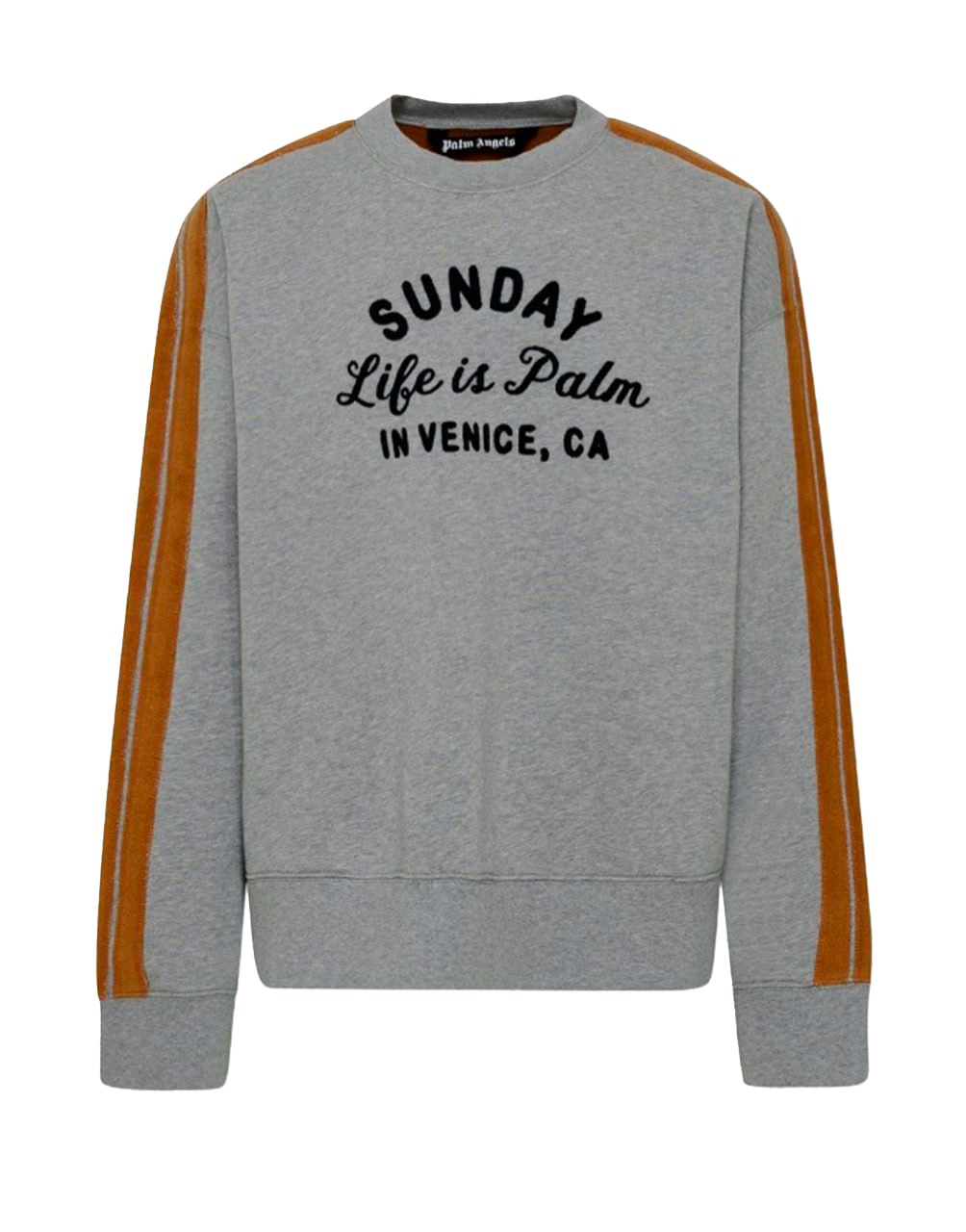 SUNDAY CREW MELANGE GREY BL PALM ANGELS