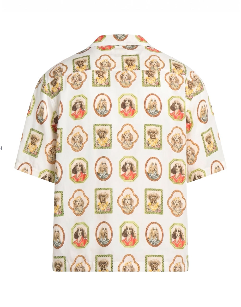 HAWAIIAN DOGS BOWLING SHIRT WHITE MULTICOLOR PALM ANGELS