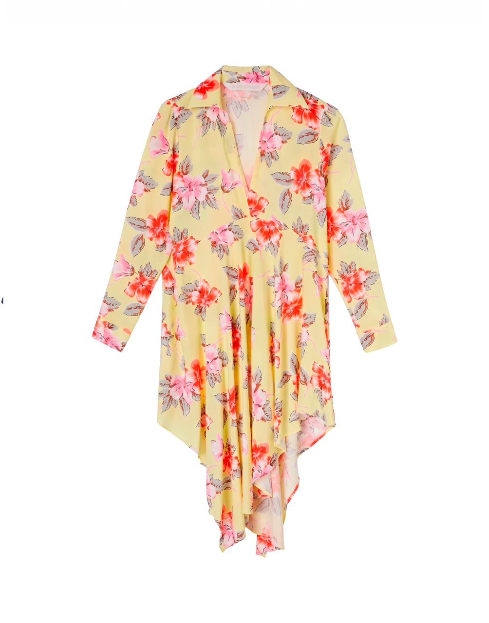 HIBISCUS V DRESS YELLOW WHITE PALM ANGELS