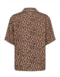 ANIMALIER BOWLING SHIRT S/ BEIGE BLACK PALM ANGELS