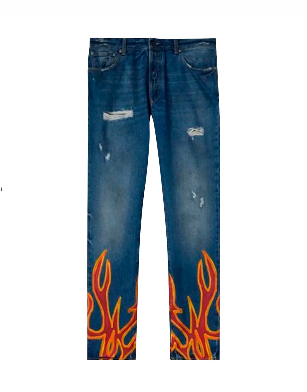 BURNING REGULAR 5POCKET BLUE RED PALM ANGELS