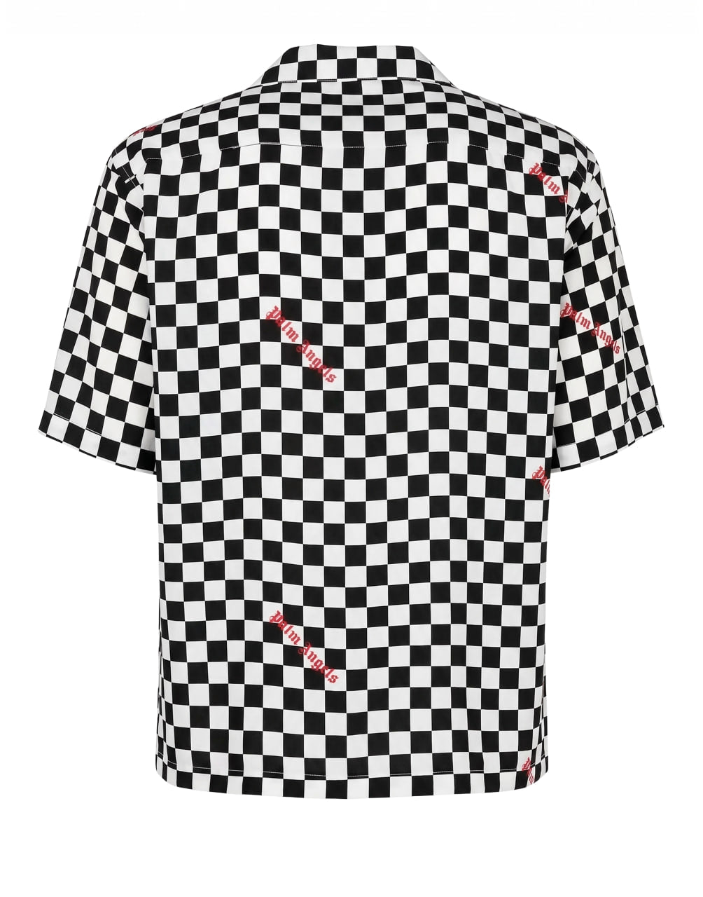 DAMIER PRINT BOWLING SHIRT BLACK RED PALM ANGELS